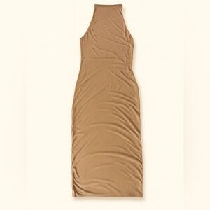 PrettyLittleThing Beige Slinky Open Back Midi Dress | Size 4 NWT‎